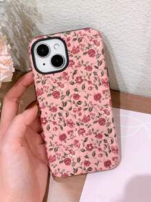 1 pieza Estuche duro de teléfono con cobertura completa y patrón floral retro francés brillante de 2 en 1 compatible con Samsung/ 11/12/13/14/15/16/17 Pro Max - Multicolor - Ver 3