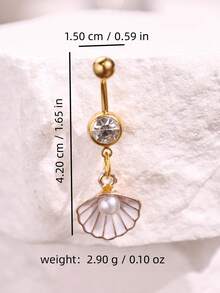 1 chiếc khuyên rốn hình trái tim, bướm đính đá lấp lánh dành cho nữ, trang sức xỏ khuyên gợi cảm, ngọt ngào, phong cách cô nàng nóng bỏng. - Nhiều màu - Xem 4
