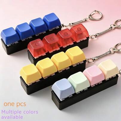 New Multi-Color Adult Stress Relief Keychain, Unisex Colorful Keyring For Anxiety Relief, Finger Press Calming Gift, Bag Pendant