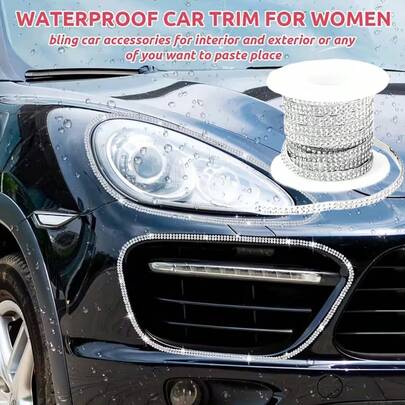 Dải trang trí hình kim cương tự dính 5m/cuộn, có thể dán lên thân xe, nội thất, phụ kiện để tự làm hiệu ứng đá quý.