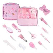 13 Piece Daily Hygienic Hair Care Kit For Newborns - Rose Red - View 1