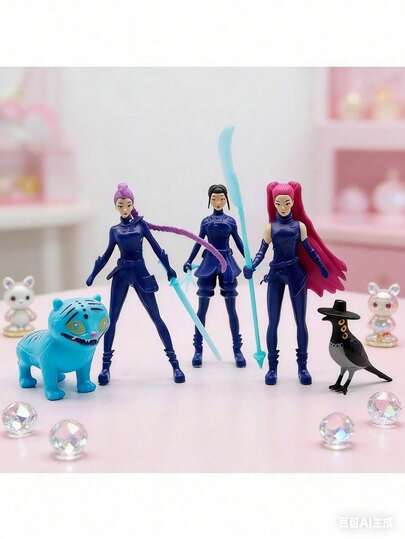 Hasbro 5件套Kpop人偶收藏，游戏角色模型，桌面摆件，非常适合家居和办公室装饰