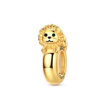 Set Of 1 Silver-Plated Gold-Tone Rubber Stopper Clasps Featuring Small Tiger, Leopard, And Lion Designs. Original Sporty Design Suitable For DIY Bracelets And Necklaces. Exquisite Zirconia-Embellished Pendant Chains And Accessories For Creating Unique Jewelry. Vibrant Sports Fan Theme, Perfect For Both Crafting Projects And Everyday Wear. - Gold - View 14