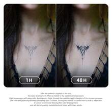 1pc Sharp Aura Herbaceous Style Thorn Pattern Tattoo Stickers, Korean, Y2K Vibe, Waterproof, Sweat-Resistant, Non-Reflective - Black - View 3