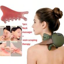 Masajeador de mano humana simulada talla grande vendido, dispositivo de masaje de hombros y cuello, con calefacción + tabla de Gua Sha con forma de corazón de jade, cepillo de masaje Gua Sha, bandeja de hielo para masaje facial, cepillo de masaje facial - Ver 15