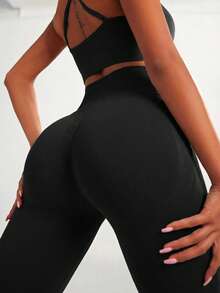 Leggings sin costuras de cintura alta para mujer - Delgados, Levantadores, Adelgazantes de cintura, Adecuados para deportes, acondicionamiento físico, pickleball, ciclismo, yoga - Multicolor - Ver 5