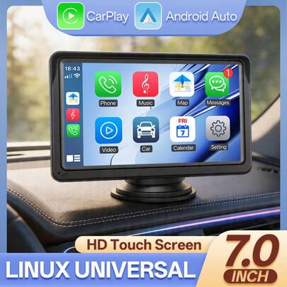 Wireless Carplay And Android Car Car Stereo, Portable 7-Inch Touch Screen Synced GPS Navigation Audio Car Radio Receiver For Cars, Wireless, Multimedia Player, FM