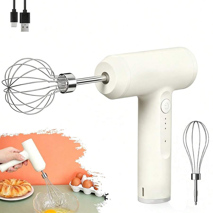 1 buah Mixer Tangan Elektrik Portabel - Dapat Diisi Ulang USB, Nirkabel, Ringan, Pengocok Manual yang Mudah Digunakan, Ideal untuk Memanggang Kue, Biskuit, dan Pancake - Sempurna untuk Tukang Roti, Koki, dan Profesional; Hadiah untuk Pecinta Kopi dan Tuan Rumah; Set Barista Rumahan yang Praktis - MultiWarna - View 1