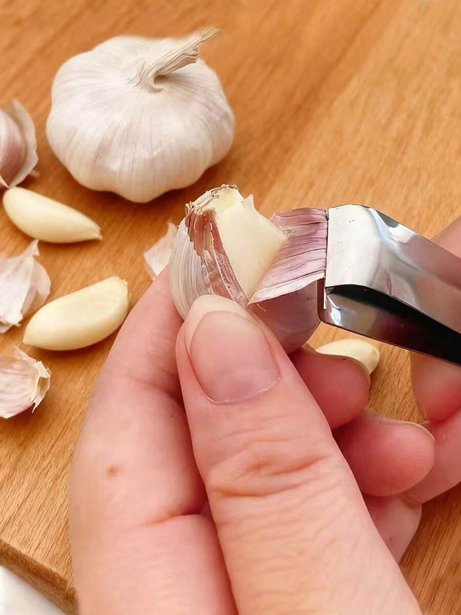 多功能不锈钢蒜蓉剥皮器和去毛器 - 符合人体工程学的手柄，易于清洁，适用于处理大蒜、洋葱、土豆、蔬菜 - 是家庭厨师和专业厨房的理想礼物