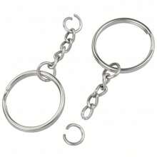 90 piezas/set Accesorios para llavero, para manualidades DIY, llaveros de resina, incluye llavero con cadena, anillos de salto abiertos, pasadores de ojo de tornillo, para hacer llaveros DIY - 90Pcs/Set - Ver 4
