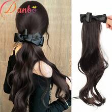 Extensión de cabello con cola de caballo rizada larga con clip de mariposa para mujer, cabello ondulado suave y en capas, realzador de volumen del cabello, accesorio de cola de caballo de cabello sintético liso - Multicolor - Ver 9