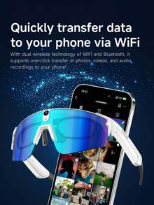 POLASUP 1 Bộ Kính Thể Thao Thông Minh 4K Thời Trang, Có Camera, Chống Nhiễu Điện Tử, Trợ Lý Giọng Nói AI, Gọi Điện Bluetooth, Khử Tiếng ồn, Chống Nước IP66, Trọng Lượng Nhẹ 46.8g - Xem 5