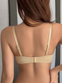 DAZY This Popular Beige Deep V Push-Up Bra Features A 2-Cup Lift Effect, Removable Design And Adjustable Underbust. Made Of Smooth Fabric For All-Day Comfort. Invisible Fit And Shaping, Perfect For Daily Wear, Formal Occasions And Versatile Styling. An Ideal Choice For Those Seeking Reliable And Figure-Enhancing Lingerie! - Beige - View 6