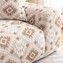1pc Geometric Wonderland Sofa Cover, Non-Slip & Durable, Pet-Friendly, Fade-Resistant, Versatile, High Elasticity, Multiple Colors, Fashionable & Comfortable, Machine Washable, Reusable, Suitable For All Seasons - Khaki - View 7