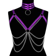 2 chiếc áo croptop bó sát kiểu Gothic dành cho nữ, kiểu dây nịt toàn thân, có thể điều chỉnh độ co giãn, hở rốn và ngực, kèm phụ kiện áo ngực. - Nhiều màu - Xem 15