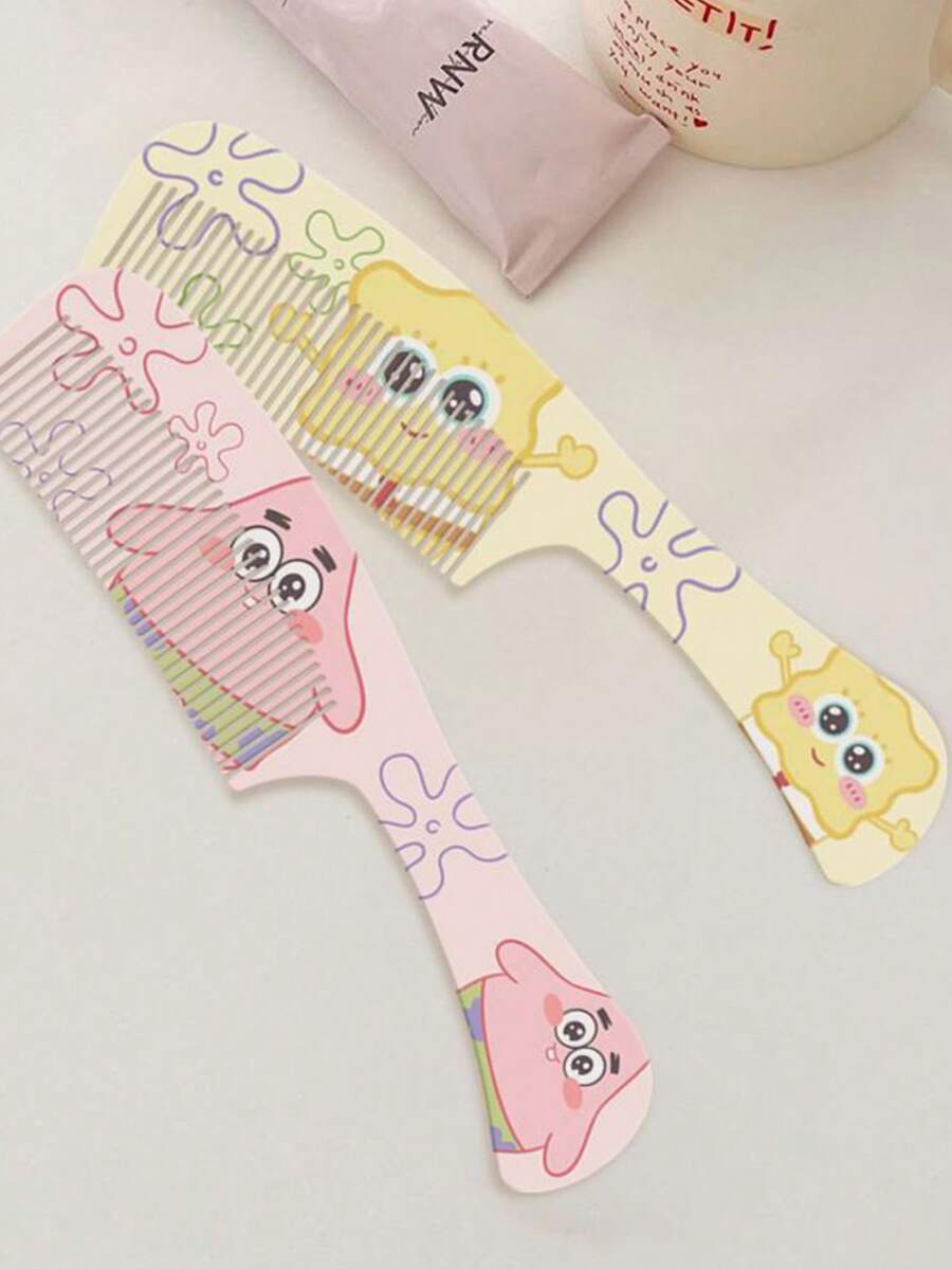 SpongeBob SquarePants 1pc Cute Cartoon Shaped Portable Comb, Travel Essential Gift - Cartoon Comb - View 1