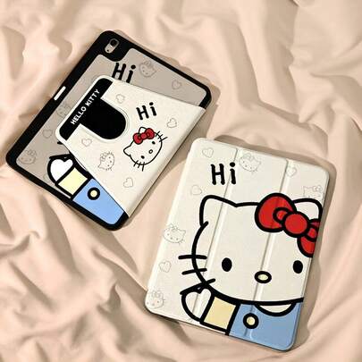 SANRIO 可爱Hello Kitty风格10.9/11/12.9英寸Air/Pro保护套，720度旋转Y型折叠支架防摔平板电脑保护套，卡通设计