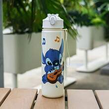 1pc 900ML Stitch Space Cup With Strap, Portable Plastic Cup, Large Capacity Outdoor Sports Water Bottle, Bright Water Cup, Gym Water Bottle, Drinkware > Sports Water Bottle, Suitable For Valentine's Day And Back To School Gifts, 3D Pop-Up Water Bottle, Special Summer Water Bottle For Elementary Students, Tritan Material Direct Drinking Cup, Sports Water Bottle - Multicolor - View 17