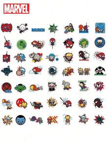 50 miếng dán Chibi Avengers chính hãng Marvel, hình siêu anh hùng dễ thương, chống thấm nước, làm từ vinyl, thích hợp cho văn phòng phẩm và tự làm đồ dùng. - 50pcs - Xem 4