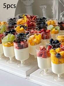 1/5/8/10/15pcs Dessert Cups, Stem Cups, Mousse Pudding Cups, Pudding Cups, Yogurt Cups, Ice Cream Cups, Dessert Table Cups, Small Liquor Cups, Jelly Cups, Cups - Transparent - View 7