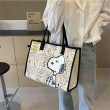1 chiếc túi tote vải canvas cỡ lớn hình Snoopy, túi đeo vai bền chắc, đựng được laptop, sách vở, đồ dùng du lịch, lý tưởng cho đi làm, kỳ nghỉ, lễ tốt nghiệp, tựu trường, sinh nhật, ngày Valentine, quà tặng ngày của mẹ. - Nhiều màu - Xem 10