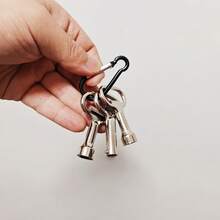 4pcs Square, Flat And Triangle Socket Wrenches Set, Suitable For Electrical Box Locks, Water Meter Valves, High-Speed Train And Railway Valves, Radiator Valves, With Keychain - A - View 7
