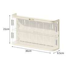 This Wall-Mounted Hair Accessory Organizer Features Multiple Compartments – A Large-Capacity Plastic Storage Box For Hair Clips, Ties, And Jewelry. Its Transparent Design Ensures Easy Visibility And Saves Space In The Bathroom Or Bedroom. - Beige - View 9