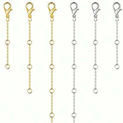3 chiếc dây nối dài màu vàng, phụ kiện trang sức thời trang dùng để nối dài dây chuyền, vòng tay, lắc chân. Tự làm đồ trang sức.