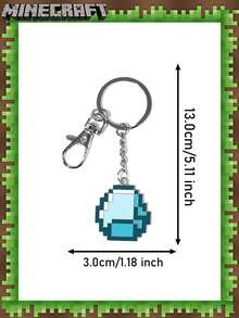4pcs/Set Official Authorized Minecraft Metal Keychain Set - Steve, Creeper, Diamond, And Pickaxe, Creative Pixel Style Game Accessories Pendant - View 7