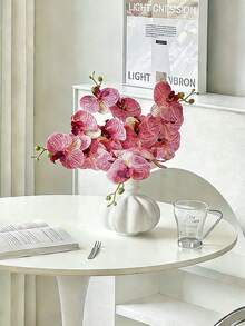 3pcs Artificial Phalaenopsis Orchid Branches, Lifelike Latex Fake Orchid Stems, Home Wedding Decor Tabletop Floral Arrangement - Multicolor - View 4