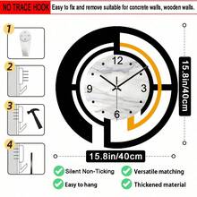AUOKmall 1pc Modern Minimalist Fashion Mirror Wall Clock, Suitable For Living Room, Bedroom, Study, Corridor, Cafe, Music Hall, Dining Room And Other Home Decor (Battery Not Included) - 16.8 Inches - View 12