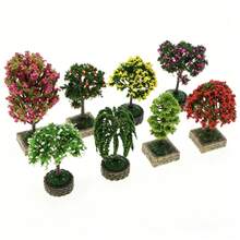 Miniature Model Trees, Mixed Style Artificial Simulation Plants, Suitable For Dollhouse Micro Landscape, Fairy Garden Decor Accessories, DIY Handmade Micro Road Decoration Ornaments - Multicolor - View 2