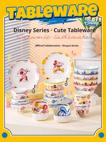 Disney 迪士尼米奇老鼠餐盘、锥形碗和饭碗餐具套装——可爱、个性化、精致的家居陶瓷餐具，时尚礼品套装 - 彩色 - 查看 11