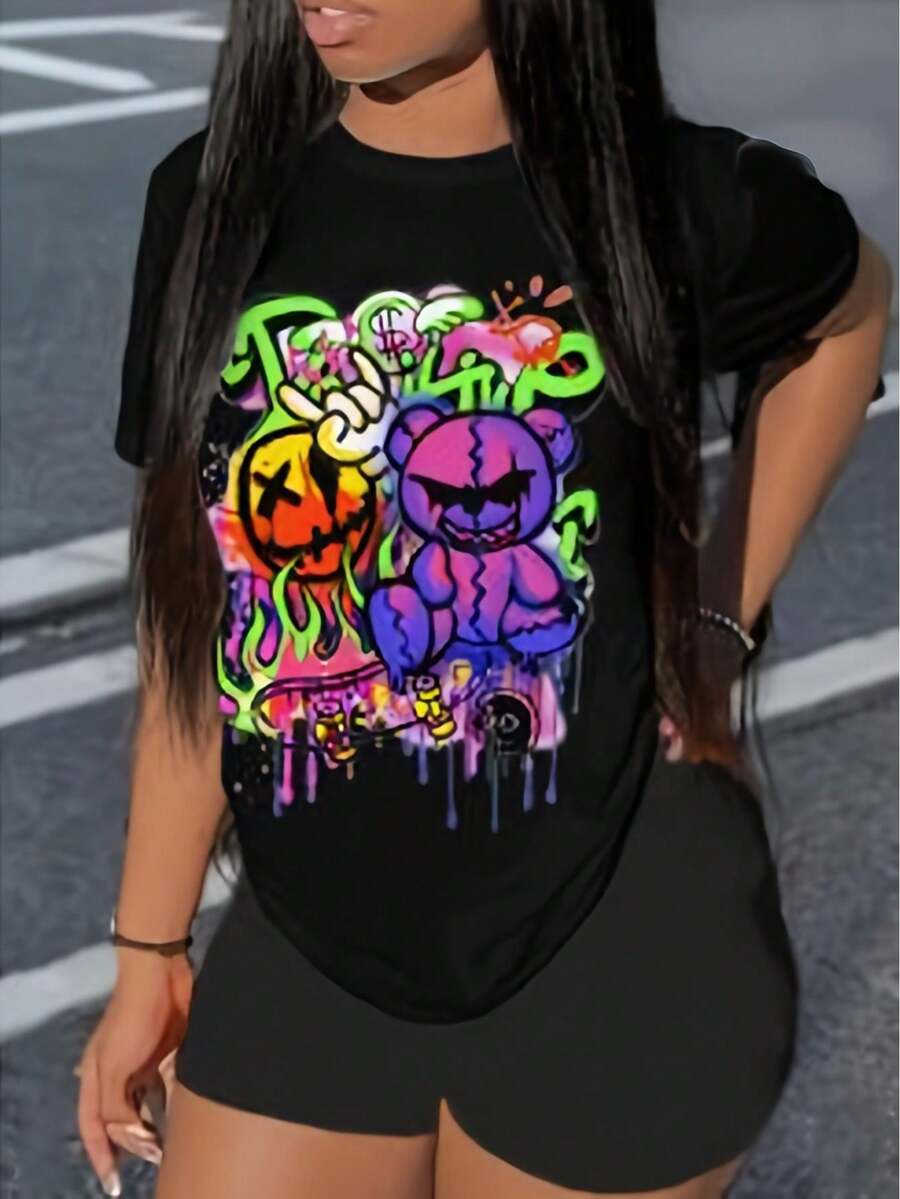 deyin Camisetas de mujer - Negro - Ver 1