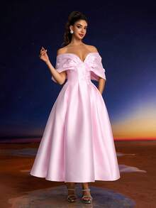Đầm dạ hội sang trọng Anymoon với ren và sequin, họa tiết hoa 3D, thích hợp cho các buổi dạ tiệc, liên hoan, đám cưới và các dịp trang trọng khác. - Hồng - Xem 5