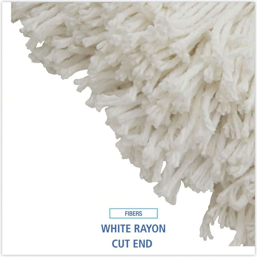 White Rayon Wet Mop Head, No. 32, 12 Pieces Per Carton, Cut-End Design - A - 查看 1
