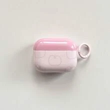 Simple Cute Pink Line Apple Stripe Pattern Glossy Surface Earphones Cover Case For AirPods 1 2 3 4 Pro Pro2 Pro3 - Baby Pink - View 10