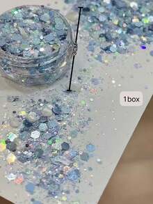 1/3 Box New Nail Art Sequins, Cat Eye, Butterfly Glitter Decorations, Super Shiny Nail Accessories, Handmade DIY Nail Materials, Exquisite Versatile Glitter Sequin Combo, Suitable For Nail Salons - Multicolor - View 7
