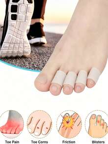10-1pc Transparent Toe, Comfortable Wrap And Protect Your Toes, Provide Warmth And Breathability. Perfect For Women Wearing High-Top Shoes And High Heels, As Well As People Prone To Injury. Made Of Silicone, Effectively Protect Your Toes. - Multicolor - View 2
