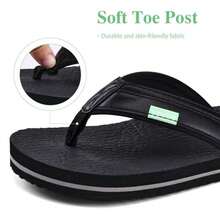 Youth Big Kids Flip Flops Boys Sandals Summer Thong Slide Sandals For Beach Pool Shower - 黑色 - 查看 3