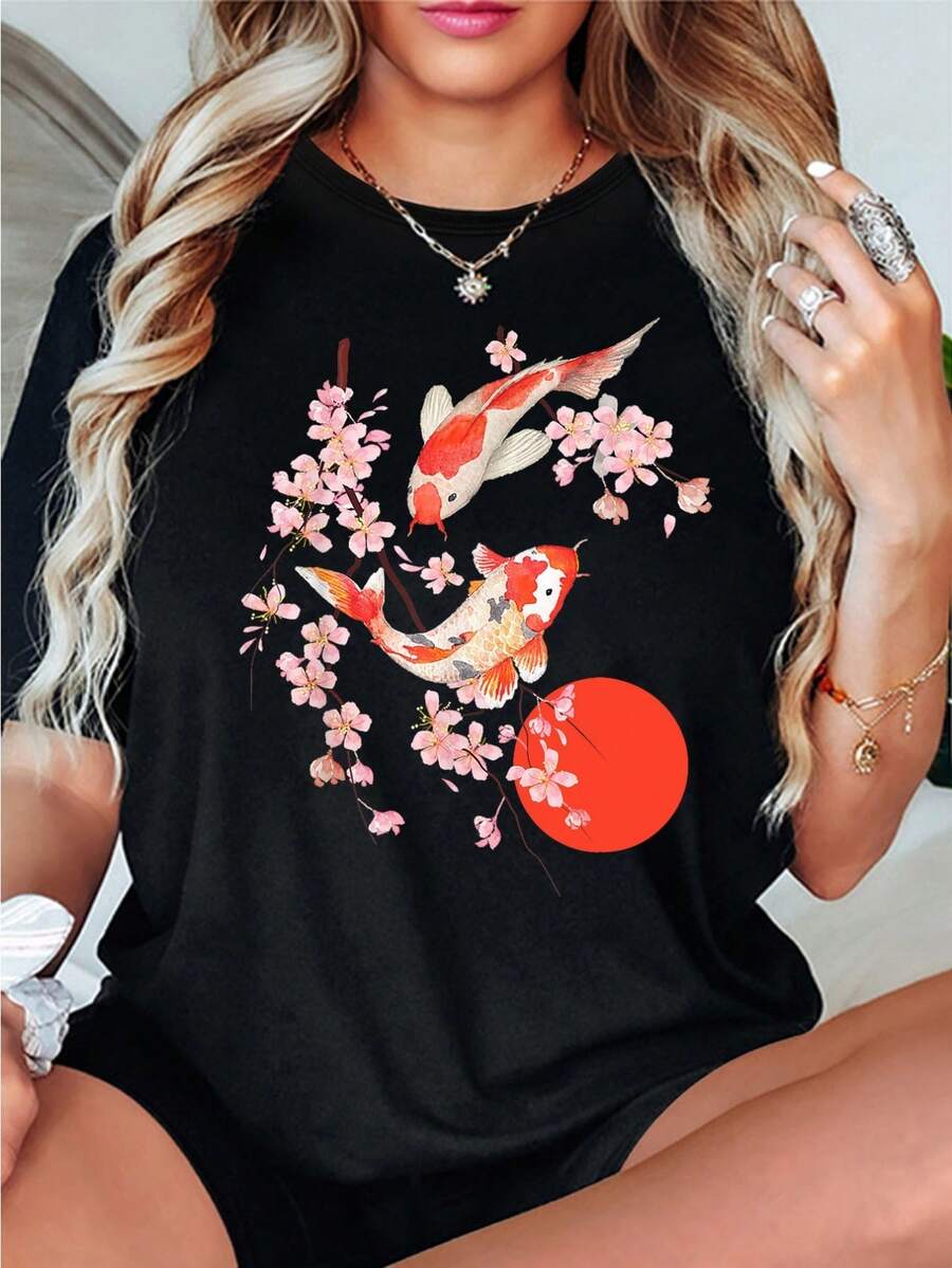 deyin Women T-Shirts - Black - View 1