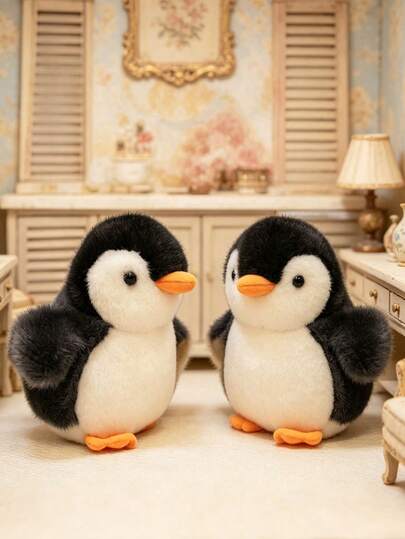 1个12厘米企鹅毛绒玩偶，可作背包挂饰、钥匙扣，圣诞礼物、生日礼物、可爱动物毛绒玩具、公司活动纪念品、奖励礼品。可爱企鹅装饰毛绒玩偶，洒水器玩偶，生日节日礼物，派对礼物，派对惊喜，万圣节礼物，嘉年华装饰品