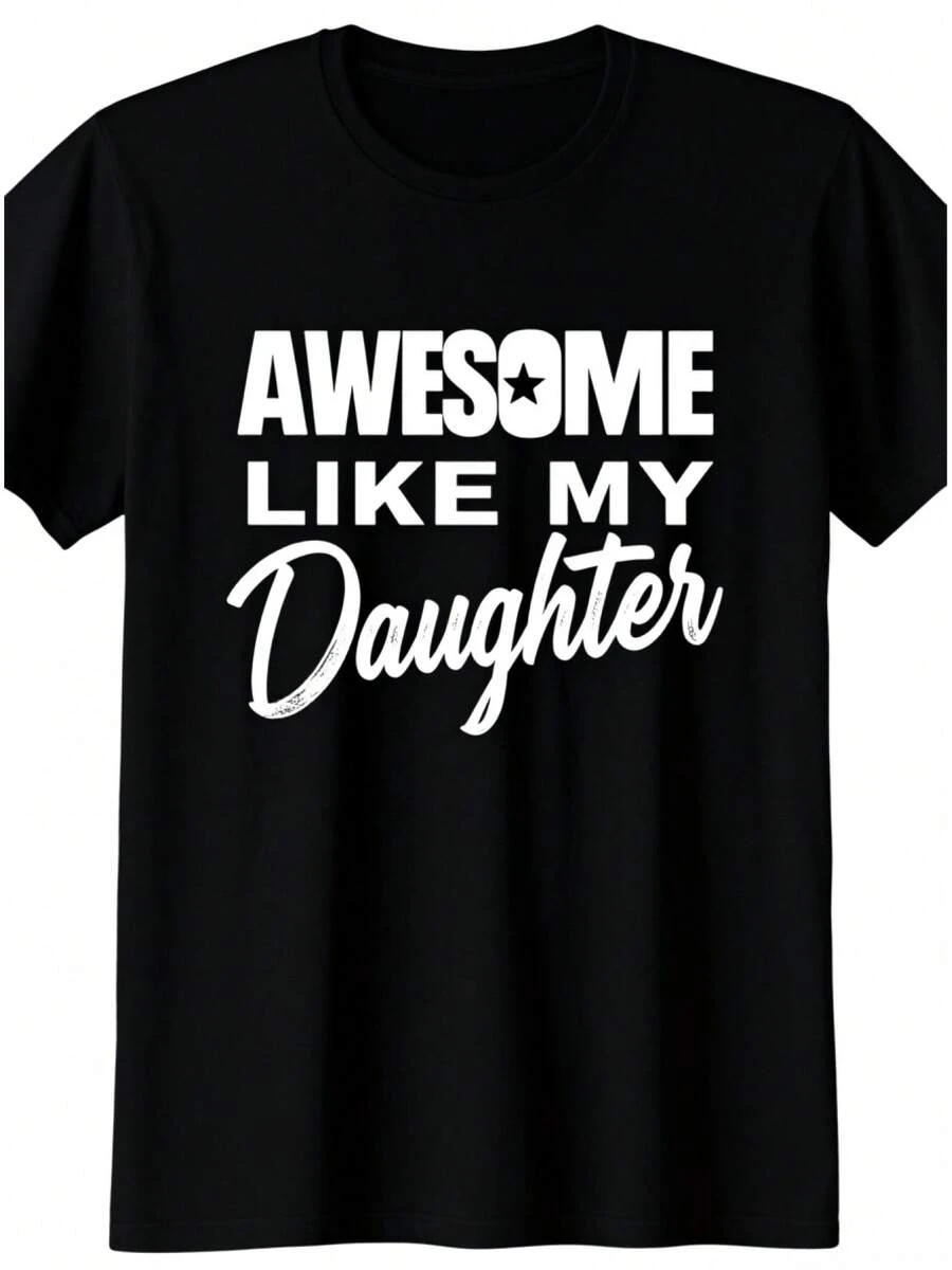 Funny Father's Day T-Shirt "Amazing Like My Daughter's Dad" Printed Locally In The USA. - 黑色 - 查看 1