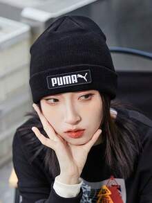 PUMA 運動休閒針織百搭絨帽男女同款情侶款023434-01黑色 - 黑色 - 查看 1