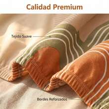Fundas Para Sillones - Funda Elástica para Sillón y Sofá de 1, 2 o 3 Personas, Estampado Geométrico Moderno con Falda Elegante, Protector de Muebles Lavable y Antideslizante, Suave Cubierta para Sala de Estar, Hogar Familiar, Oficina y Espacios Comunes, Diseño Adaptable que Se Ajusta Perfectamente a Diferentes Tamaños, Resiste al Desgaste Diario y Protege Contra Manchas, Polvo y Daños, Ideal para Regalo de Día de Reyes y Año Nuevo, Perfecta para Reuniones Familiares de Enero - Naranja - Ver 9
