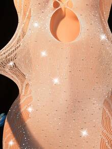 Đồ lót gợi cảm dành cho nữ, váy mini ôm sát không dây, đính đá, ren lưới, khoét trước, hở lưng, kiểu babydoll, đồ lót quyến rũ, trang phục đi hộp đêm. - trắng - Xem 4