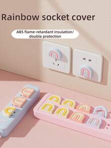 8pcs (4pcs Double Hole + 4pcs Triple Hole) Colorful Rainbow Outlet Covers, Home Electrical Socket Protectors, Switch Plug Safety Covers, Suitable For Household Socket Protection - Protective Case - View 1