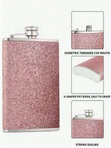 8oz (240ml) Stainless Steel Leak-Proof Personalized Sparkling Wine/Vodka Water Bottle, Suitable For Outdoor, Camping, Travel, Dining, Valentine's Day, Christmas, Party, Holiday, Wedding Souvenir, Gift For Girlfriend Or Best Friend Or Meeting Gift, Father's Day Gift - Multicolor - View 5