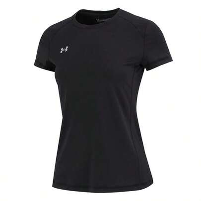 Under Armour Áo thun nữ tay ngắn, mềm mại, ôm sát, nhanh khô, cổ tròn, chất liệu dệt kim, mã sản phẩm 23500509-001
