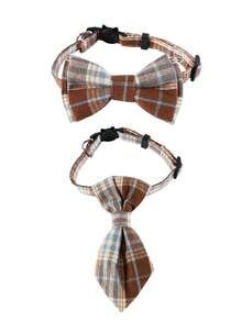 1 set Nœud papillon à carreaux pour animaux de compagnie - Collier réglable convenant à un cou de 17-32 cm, adapté aux chats et chiens de taille moyenne et petite. Accessoire de costume pour animaux de compagnie, accessoire de photographie pour animaux de compagnie, accessoire de vêtements pour animaux de compagnie, fournitures pour animaux de compagnie - Multicolore - Voir 9